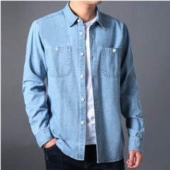 OE345: Áo sơ mi denim jean cotton nam cao cấp