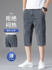OE681: Quần short denim Tencel mỏng cho nam cao cấp