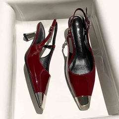 C277: Giày Sandal Nữ Mũi Nhọn Gót Nhọn Dây Đeo Sau