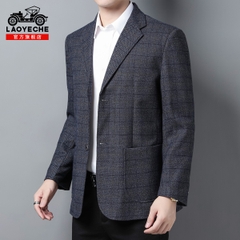 OE477: Áo khoác vest cổ điển nam cao cấp trung niên mới kẻ sọc đơn vest công sở thường ngày cho nam cao cấp