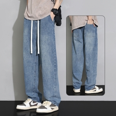 OE795: Quần jeans nam phong cách mới quần dài giản dị lưng thun