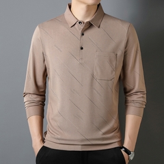 OE947: Áo thun nam trung niên xuân thu dài tay cotton