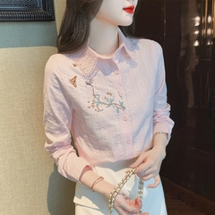 OD094: áo sơ mi nữ phối ren