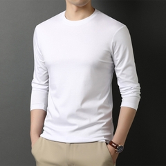 OD378: Áo thun nam dài tay cổ tròn màu trơn cotton