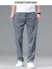 OE742: Quần Jeans Lụa Băng Cho nam cao cấp Quần Ống Rộng Thẳng