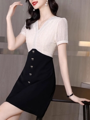 OD224: đầm dáng A ngắn hàn quốc