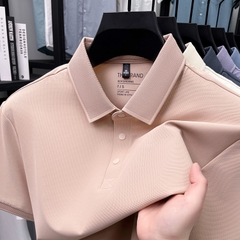 OE755: Áo thun nam cao cấp tay ngắn có ve áo thun co giãn mát mẻ cho người trung niên có viền xẻ Áo thun Polo nam cao cấp