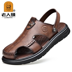 OE860: Dép sandal nam mùa hè giày da bò mới