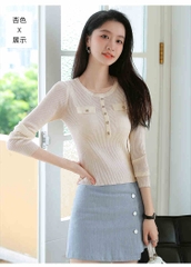 OD967: Áo dệt kim ngắn vừa vặn cho nữ xuân thu