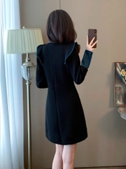 OD746: Váy len màu đen độc đáo