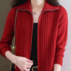 OC249: áo khoác len nữ dệt kim áo khoác cardigan nữ
