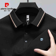 OC755: Áo thun nam Pierre Cardin màu trơn giản dị áo sơ mi POLO hàng đầu