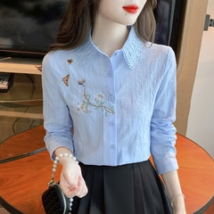 OD094: áo sơ mi nữ phối ren