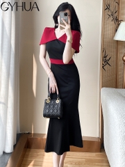 OE891: Đầm ôm hông nữ tính, đầm dài thiết kế cao cấp kiểu Pháp
