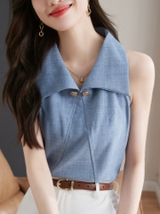 OD032: áo sơ mi nữ cao cấp kiểu không tay