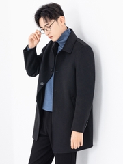 Mã A963: Len hai mặt lót xuống áo khoác cashmere