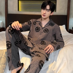 OE483: bộ đồ ngủ nam mặc nhà cotton dài tay quần áo mặc nhà SPNN
