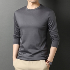 OD378: Áo thun nam dài tay cổ tròn màu trơn cotton