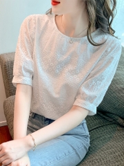 OD021: áo sơ mi nữ cao cấp họa tiết nổi