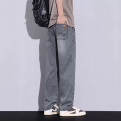 OE980: Quần jean denim Tencel nam, kiểu dáng mùa hè, chất liệu lụa băng