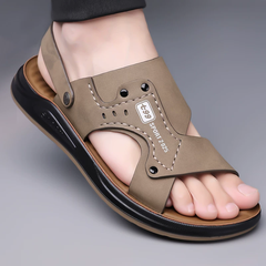 OH099: Dép xăng đan nam cao cấp Woodpecker đế cao su mềm, kiểu dáng casual,