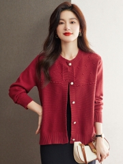 OD828: áo khoác cardigan nữ trung niên cao cấp
