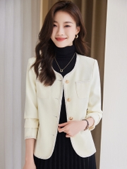 OD072: áo khoác nữ cổ tròn hàn quốc