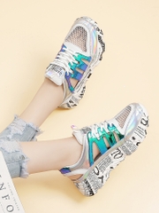 OE720: Giày sandal da thật baotou daddy cho nữ giày thể thao thông thường lưới thoáng khí mới