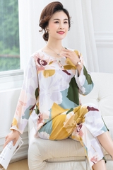 OE529: Bộ đồ ngủ lụa cotton cho phụ nữ SPNN