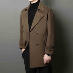 OC348: Áo khoác nam cashmere cao cấp mùa thu đông nam cổ vest dài