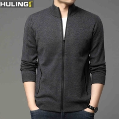OC325: Áo Khoác Len Cardigan Nam Phong Cách Hàn Quốc Cổ Đứng Áo Len Cardigan Dài Tay