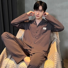 OE483: bộ đồ ngủ nam mặc nhà cotton dài tay quần áo mặc nhà SPNN
