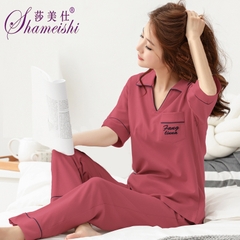 OE535: Bộ đồ ngủ nữ SPNN mùa hè cotton nguyên chất quần dài tay ngắn tay