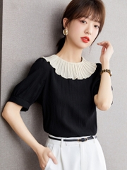 OD012: áo sơ mi nữ cổ phối bèo