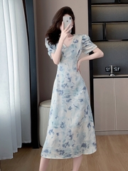 OD640: Đầm Chữ Tay Phồng A Nữ Mùa Hè