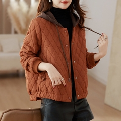 OC973: Áo khoác cotton nhẹ ngắn nữ nhỏ sọc