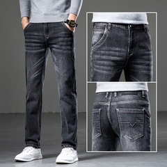 OE794: Quần jeans nam ống rộng thẳng giặt cao cấp