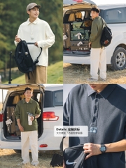 Mã C138: Áo thun nam áo sơ mi polo dài tay cao cấp hàn quốc