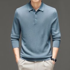 OD351: áo thun len nam cổ polo cao cấp dâu lụa dài tay atn