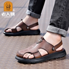 OE860: Dép sandal nam mùa hè giày da bò mới