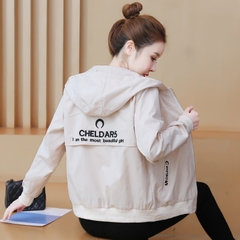 OD921: áo khoác gió nữ có mũ Phong cách hàn quốc