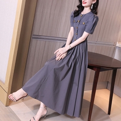 Mã B868: Đầm váy nữ sơ mi dáng dài cao cấp mới phong cách retro