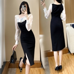 OE908: Váy dự tiệc nhỏ mặc hàng ngày váy nữ cao cấp khí chất nữ váy dài xẻ tà