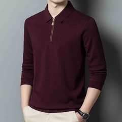 OC254: áo thun nam dài tay cổ polo lịch lãm cao cấp