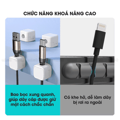 Kẹp Dây Điện Micofi, Khoá Treo Dây Sạc Điện Thoại Dán Tường, Cố Định Giữ Bảo Vệ Từ Tính Quản Lý Cáp Sạc Gọn Gàng Để Bàn