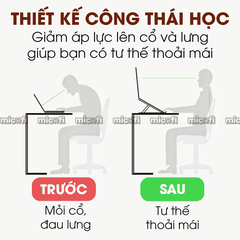 Giá Đỡ Laptop Micofi Gấp Gọn, Có Điều Chỉnh Độ Cao, Hỗ Trợ Tản Nhiệt