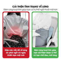 Gối Tựa Lưng Micofi Ghế Văn Phòng, Đệm Lót Ghế Ô Tô, Đệm Kê Thoát Vị Đĩa Đệm Công Thái Học Chống Đau Mỏi Lưng Thoáng Khí