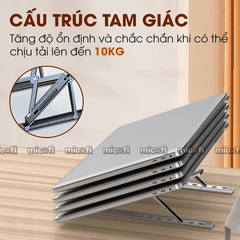 Giá Đỡ Laptop Micofi Gấp Gọn, Có Điều Chỉnh Độ Cao, Hỗ Trợ Tản Nhiệt