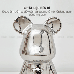Ống Heo Tiết Kiệm Micofi Gấu Bearbrick, Ống Heo Sứ Trang Trí Mô Hình Bearbrick Decor Trưng Bày, Tượng Đút Tiền Gấu 28CM