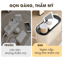 Hộp Đựng Ổ Cắm Điện Micofi, Hộp Che Ổ Điện, Sạc, Dây Điện Trang Trí Bảo Vệ An Toàn Bằng Nhựa